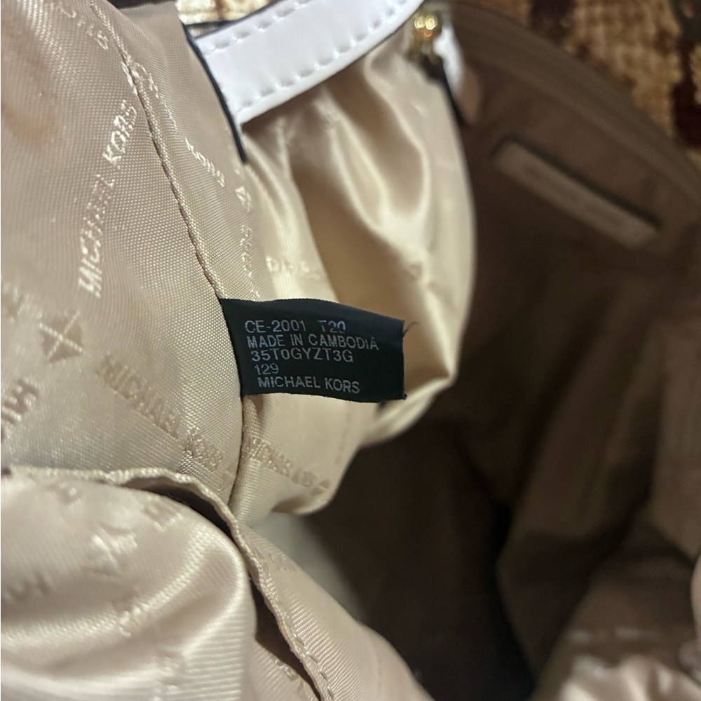 Michael Kors Snake Print Lenox Shoulder Bag & Wallet  Set - Tan and Brown large - Picture 7 of 13
